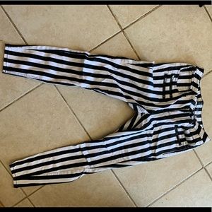 Black and white striped Hot Topic jeans